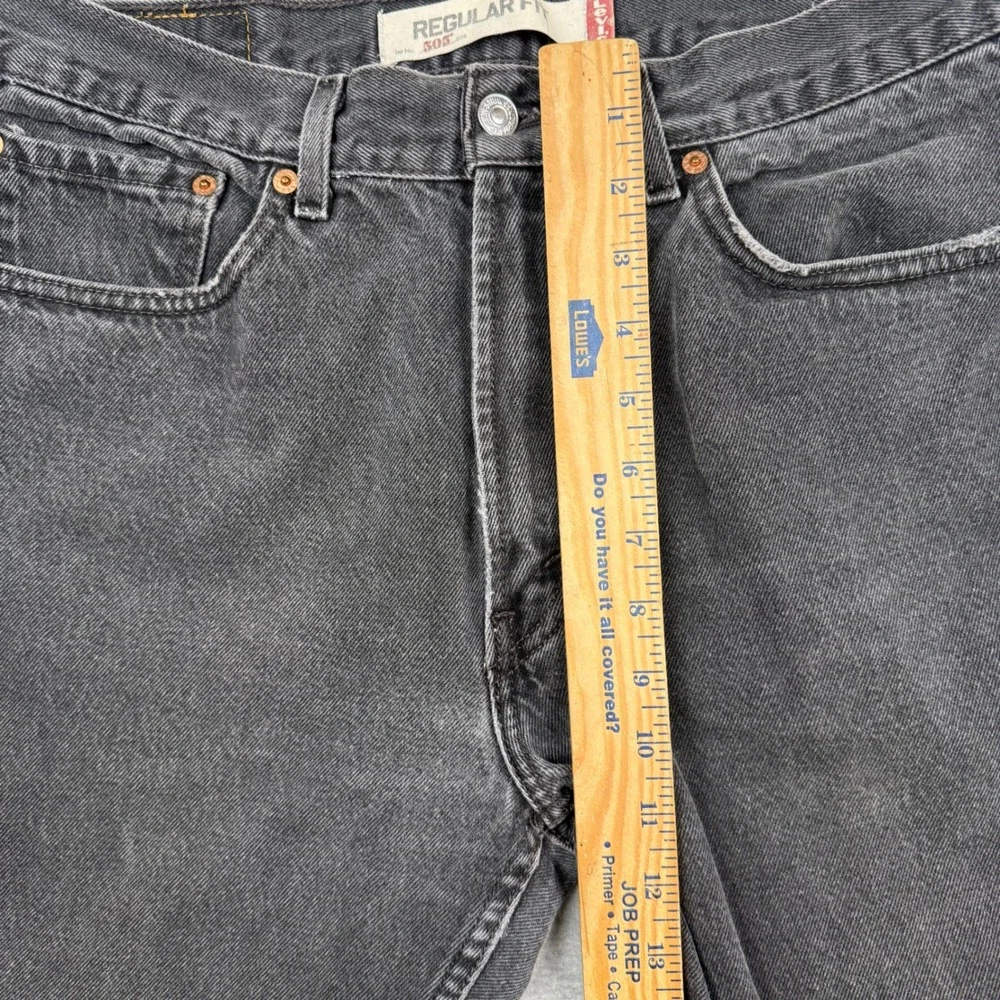 Levis 505 Regular Fit Jeans Mens 33x30 Faded Black Straight Leg Denim 00505-0260
